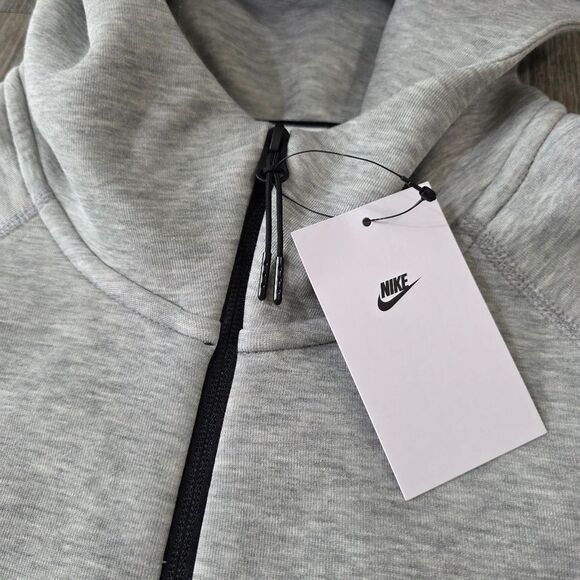 Nike Tech Fleece Windrunner Hooded Jacket Men's XL Heather Grey Black Pockets LE - Picture 8 of 16